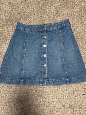 Y2K Denim Button-Front Mini Skirt
